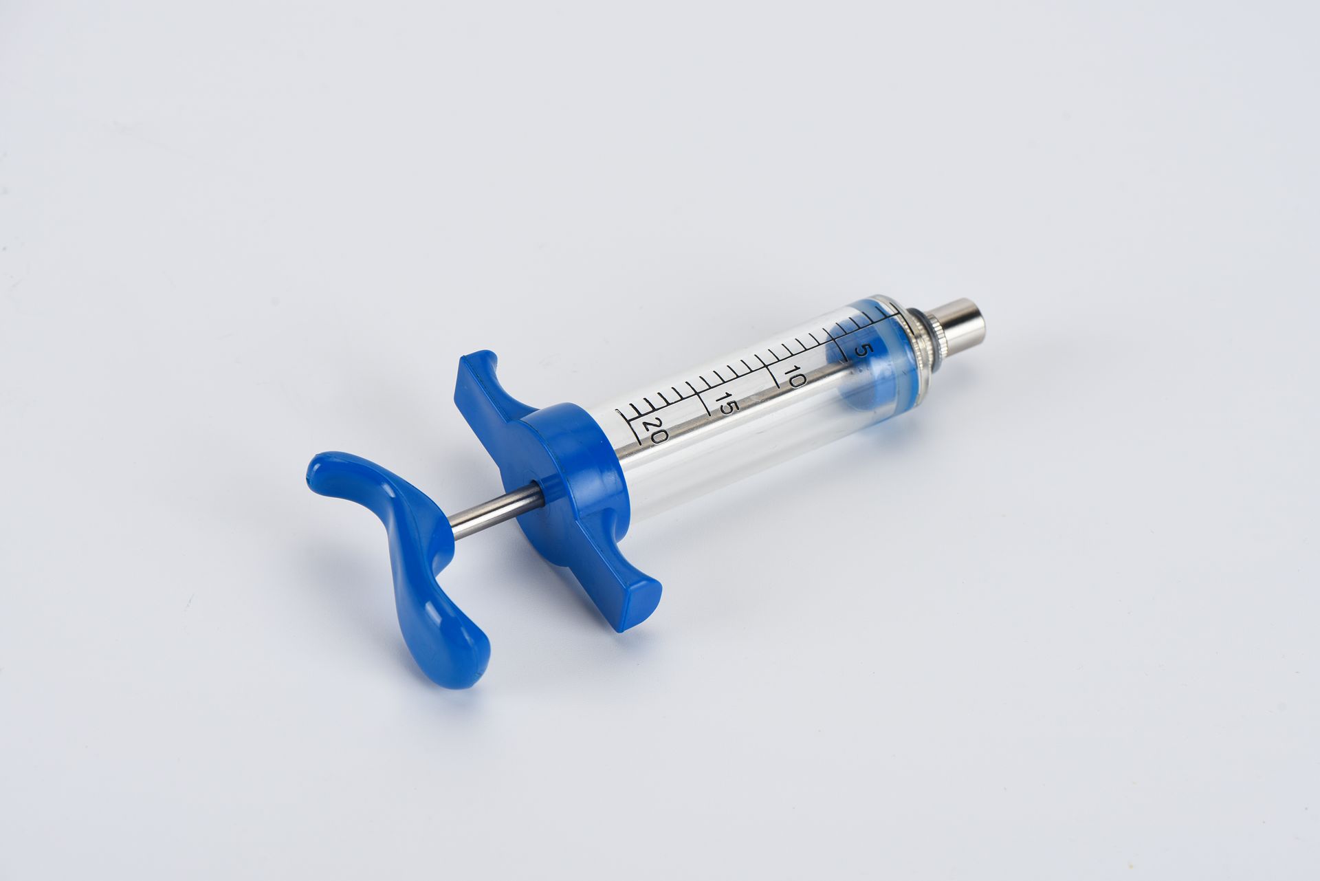 Durable 20ml Blue TPX Plastic Adjustable & Reusable Veterinary Injection Syringe for Livestock and Pet Care - Product